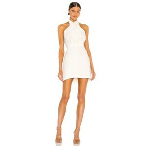 Amanda‎ Uprichard Mezcal Dress White Size Large Mini Chic Sexy Wrap Halter Neck